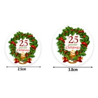 500pc Roll samoljepljivi crtani ukrasni DIY božićni naljepnici različiti obrasci sreli božićni okrugli