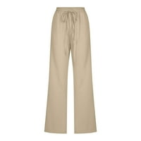 Cacommmark pi plus veličine hlače za čišćenje ženske ležerne čvrste boje elastične hlače ravne široke