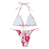 Finelylove kupaćim kostima Žene Lagano obložen sportskim grudnjakom stil bikini crveni s