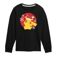 Pokémon - Pikachu Santa šešir - grafička majica dugih rukava za mlade