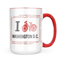 Neonblond I Love Biciklistički grad Washington D.C. Poklon šalice za ljubitelje čaja za kafu