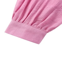 Binweede ženske hlače odijelo, čvrste boje dugih rukava s dugim rukavima + elastični pojas za kratke