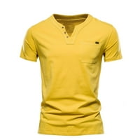 Muška ljetna moda Tanka majica kratkih rukava na plaži za skidanje sportske majice Ležerne majice, žuti, l