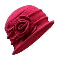 Bejzbol kape elegantne kante Ženske klohe dame dame šešira vuna zimska vintage cvijeće bejzbol kape crvene boje