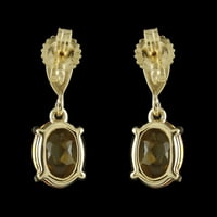 Citrinski dragušni nakit 18k žuti zlatni ispust na minđuše za žene