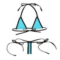 IEFiel Womens Micro bikini set kupaćih kostimica Braj vrh sa G-string gaćicama svijetlo plava