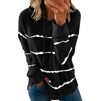 Košulje za žene Trendi Dressy Ležerne pruge s kapuljačom s kapuljačom dugih rukava