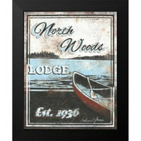 Jones, Catherine crna modernog uokvirenog muzeja Art Print pod nazivom - North Woods Lodge
