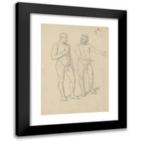 Ózef Simmler Black Moderna uokvirena muzejska umjetnost tisak pod nazivom - Nude skice figure kralja