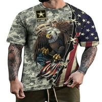Grianlook muns bluza hawk t majice kratki rukav tanki ljetni vrhovi posadni vrat muškarci patriotske