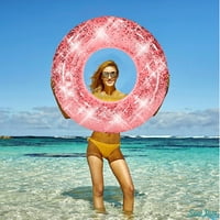 Glitter Swim prsten - ekstra velik za plažu na bazenu ili jezero-djeci tinejdžeri odrasli blistaju iznutra
