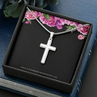 Potvrda - Duhovno putovanje Artisan Cross ogrlica Potvrda ogrlice, pokloni, poklon krštenja, pokloni, nakit, potvrda dječaka, djevojka