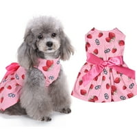 Archer Pet Puppy Cat Dog Odjeća Slatka slatka jagoda vrpca Bowknot Decor haljina