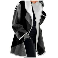Ženski kaputi Trendy Ispiši labavi čvrsti dugi rujni jakne od palice