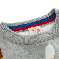 Avamo Toddler Labavi dugi rukav Crtani ispis Termalna dukserija Topli kućni džemper plavi 130
