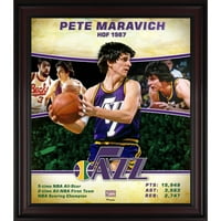 Pete Maravich Utah Jazz uokviren 15 17 Classics Classics Player Collage