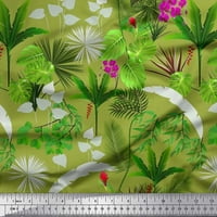SIMOI svilena tkanina Orhideja, Palm i Monstera Tropska štampana tkanina sa dvorištem širom