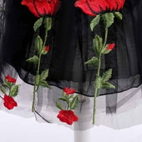 Slatke haljine za teen djevojke ružine ruže ruže mrežasta modna haljina za zabavu crna 12m-18m