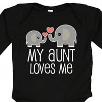 Inktastic moja tetka voli me nećakinja nećak slona poklon dječaka ili dječje djevojke dugih rukava