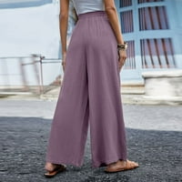 Ženske hlače Ležerne prilike pune boje udobne hlače visoke ustanove za žene modne ugrađene svakodnevne