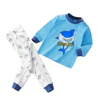 Girls Boys Toddler Mekane pidžame Toddler crtani otisci dugih rukava Kid odjeća za spavanje Sky Blue