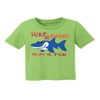 Majica i slanje sunca i slabljice surfanje i zabava Majica s kratkim rukavima - Lime Green - 4T