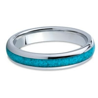 Tirkizni vjenčani prsten, srebrni prsten za volfram, dame volfram prsten, volfram karbidne prsten, srebrni