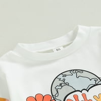 Dječji devojka Jesen Romač cvjetni dugi rukav Cartion Print BodySuit Novorođena odjeća, 0 mjeseci