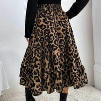Suknje za žene Trendy Dužina koljena Moda Sredina Leopard Print High Squik A-line suknja Smjena s
