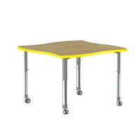 Correll Inc. Deluxe suradnički stol sa visokim pritiskom sa kotačima, 42x42 Obući fuziju javore sivi