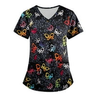 Ženski vrhovi okrugli izrez Ženska bluza Modni grafički otisci Ljetne kratke majice TUNIC TUNIC TEE