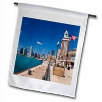 3Droza Chicago Skyline iz mornarskog piar, Illinois - US jre - Joe Restuccia III, bašte zastava, prema