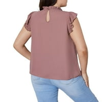 Ženska mauve ljubičasta obična stalka elegantna bluza bez rukava plus veličine