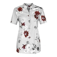 Majica za žene za žene Henley linen plus Veličina haljine za žene Radni vitak Floral Womens Plus veličine