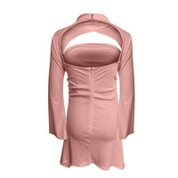 Haljina izrezana kratka suknja Ispisana otvorena Cheongsam haljina maturalne ženske haljine ružičaste