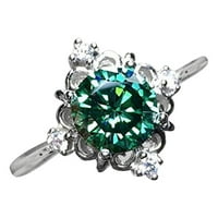 Mnjin modni zeleni cirkonijski prsten jednostavan ženski dijamantni prijedlog vjenčanja prsten zeleno