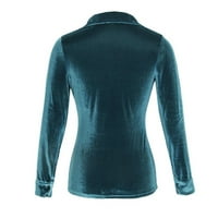 Vrhovi čišćenja moda Ženski zimski baršun dugih rukava džepne majice