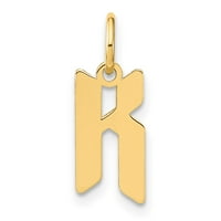 Carat u karatsu 14k žuto zlato slovo k inicijalni privjesak šarm sa 14k žutom zlatnom laganom konopskom