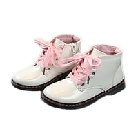 Lacyhop Girls Combart Boots Ležerne prilike čipke za djecu za djecu Bijela 11.5c