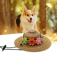 Podesivi šešir za kućne ljubimce - ornament cvijeća - prozračan komforan - ukrasni šešir za pse - PET
