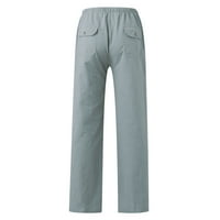 Baccoke muške hlače muške casual svakodnevne čvrste hlače pune duljine na sredini pojačala džepa za crtanje sive