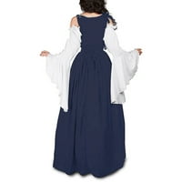Haljine za žene žensko a-line maxi patchwork dugih rukava kvadratni izrez retro vruće prodaje surplicirane