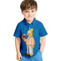 Muškarci i dječaci Havajske košulje Simpsons Ispisuje opušteno-fit casual majica s kratkim rukavima