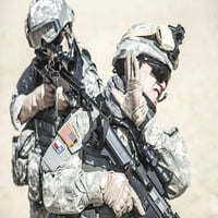 Tim američke država Airborne pešadijski muškarci, pucanje s ramena. Print postera Oleg Zabielin StockTrek