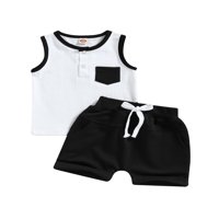 Thaisu Toddler Baby Boys Ljetne pamučne odjeće Pisma Torp Elastični kratke hlače