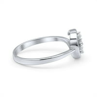 Modni univerzum slatki mjesec kubični cirkonijski prsten za prsten od srebra veličine 8