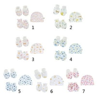 Baby Newborn Mittens Socks Beanies Cap Kit novorođenče protiv grebanja pamučne rukavice + uši kapu +