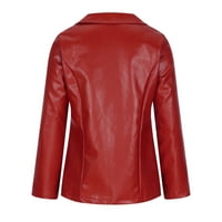 Kožni blejnik ženski modni casual rever navratnik dugmeta džepna temperamenta motocikl jakna kožna jakna