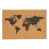Cork Board Svjetska karta s push igle i vijcima, ukrasima za dom i uredski zid