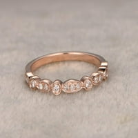 0. Pola vječnosti vjenčani prsten 10k ruža zlato prekrasna krivina za vjenčani prsten